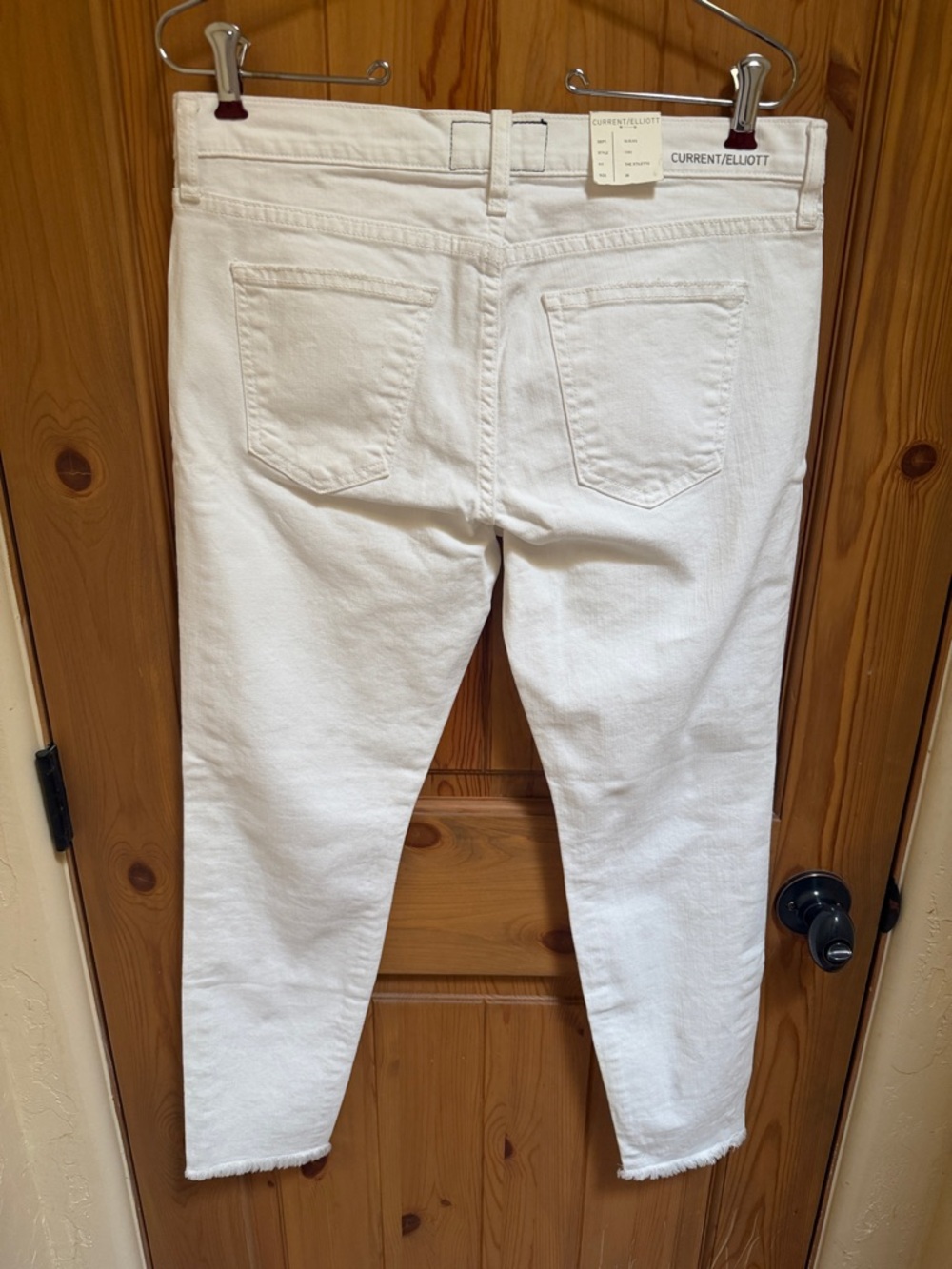 NWT! Current/Elliott White Skinny Jeans with Subtle Knee Slits - Picture 11 of 11